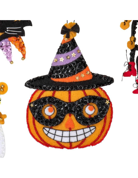 Kit de Adornos de Fieltro Halloween Vintage Bucilla 89276E - 6 Piezas
