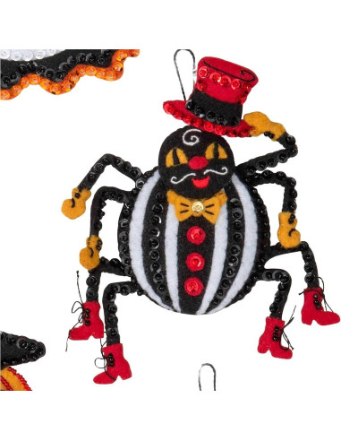 Kit de Adornos de Fieltro Halloween Vintage Bucilla 89276E - 6 Piezas