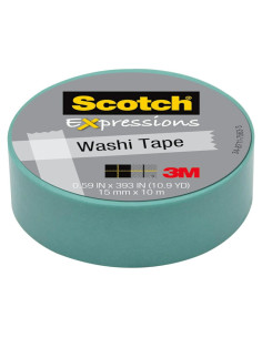Cinta Washi Scotch 1.5 cm x 10 m Azul Pastel para Manualidades