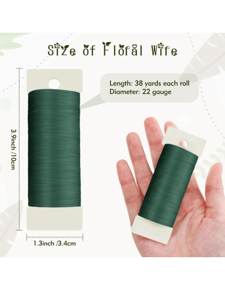 Alambre Floral Verde 22 Calibre 34.6 Metros CdbC para Manualidades