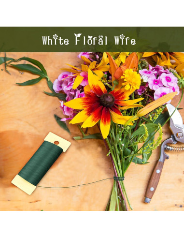 Alambre Floral Verde 22 Calibre 34.6 Metros CdbC para Manualidades