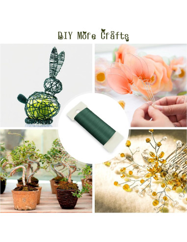 Alambre Floral Verde 22 Calibre 34.6 Metros CdbC para Manualidades