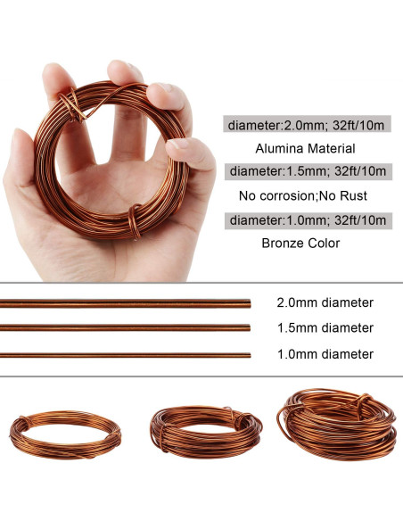 Juego de Herramientas para Bonsai Messar - Alambre de Aluminio 30m y 20 Almohadillas