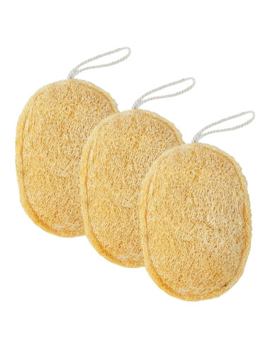 Esponjas Exfoliantes de Lufa Natural - Paquete de 3 - Biodegradables