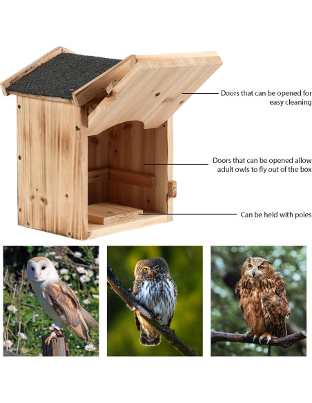 Caja de Madera para Búhos y Cernícalos YYYUAN - Grande 22x16.5x30cm