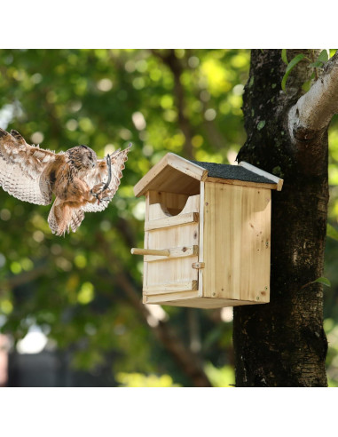 Caja de Madera para Búhos y Cernícalos YYYUAN - Grande 22x16.5x30cm
