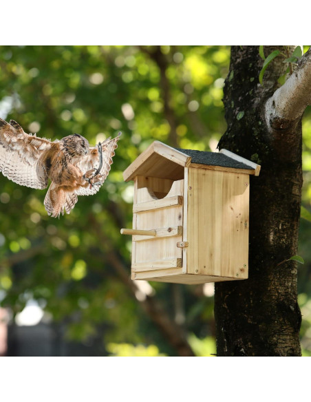 Caja de Madera para Búhos y Cernícalos YYYUAN - Grande 22x16.5x30cm