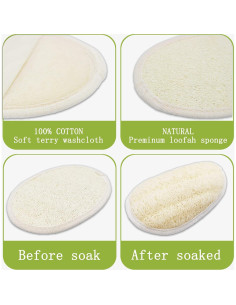 Esponjas de Ducha Exfoliantes de Luffa Natural - 2 Piezas 2
