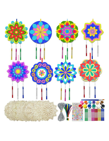 Kit de Campana de Viento Mandala JEKEJIAJIU 24 Piezas DIY