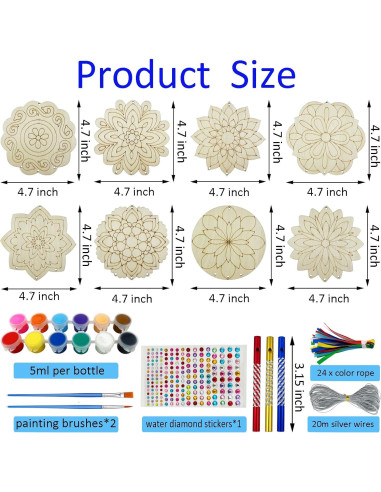 Kit de Campana de Viento Mandala JEKEJIAJIU 24 Piezas DIY