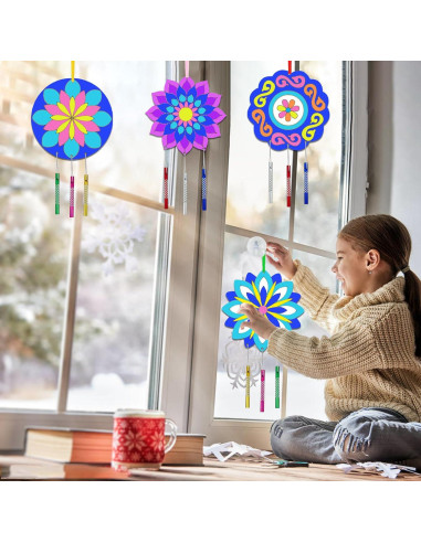 Kit de Campana de Viento Mandala JEKEJIAJIU 24 Piezas DIY