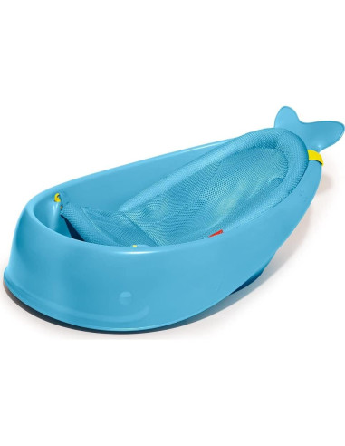 Bañera Inteligente 3 Etapas Skip Hop Moby Azul + Set Baño Gris