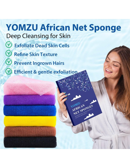 Esponja Exfoliante de Red Africana YOMZU - 6 Piezas