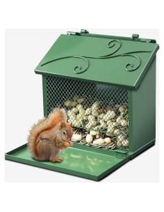 Comedero para Ardillas de Metal Gavinjitao Resistente al Aire Libre