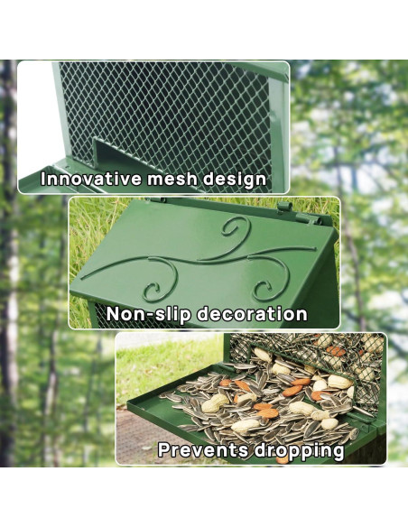 Comedero para Ardillas de Metal Gavinjitao Resistente al Aire Libre