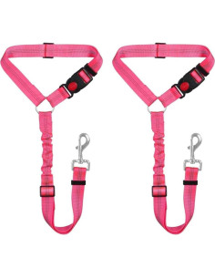Cinturón de Seguridad para Mascotas Genérico - Paquete de 2 - Ajustable y Reflectante 2