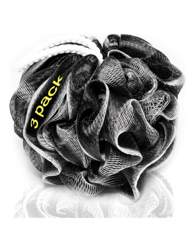 Esponjas de Ducha XXL 90g Tilcare - 3 Pack Exfoliantes con Carbón