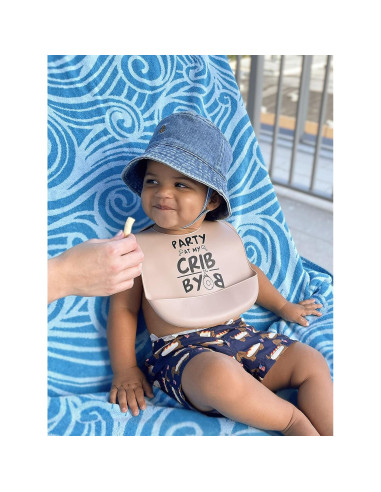 Babero de Silicona para Bebé Unisex BYOB Libre de BPA Beige