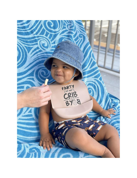 Babero de Silicona para Bebé Unisex BYOB Libre de BPA Beige