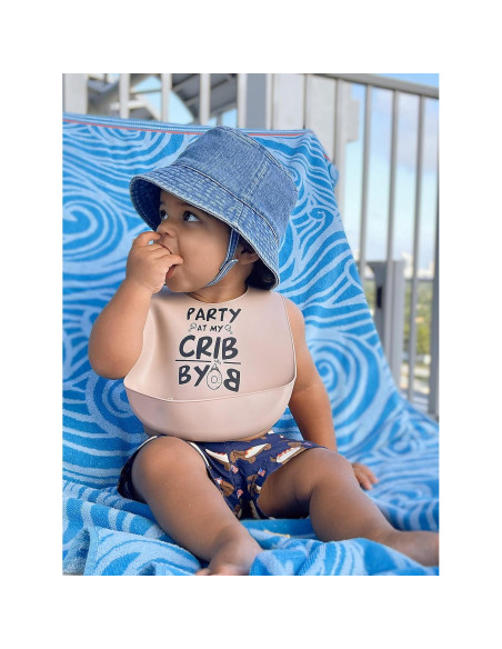 Babero de Silicona para Bebé Unisex BYOB Libre de BPA Beige