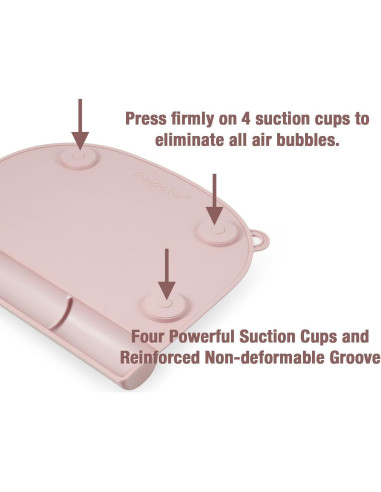 PandaEar 2 Tapetes de Silicona para Niños con Succión Rosa