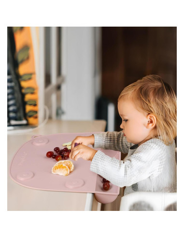 PandaEar 2 Tapetes de Silicona para Niños con Succión Rosa