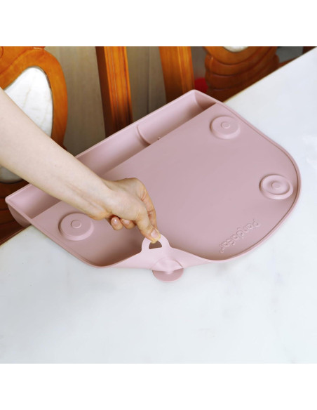 PandaEar 2 Tapetes de Silicona para Niños con Succión Rosa