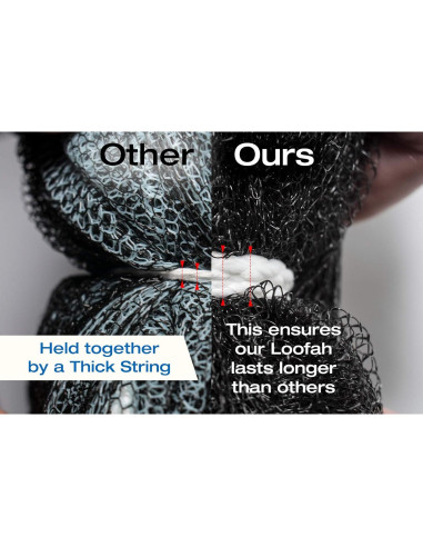 Esponjas de Ducha XXL 90g Tilcare - 3 Pack Exfoliantes con Carbón