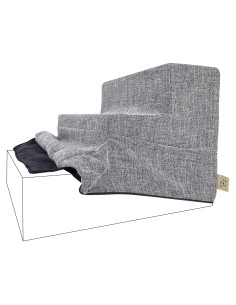 Cubierta de rampa para perros Best Pet Supplies 3 escalones gris