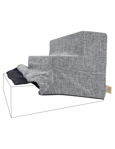 Cubierta de rampa para perros Best Pet Supplies 3 escalones gris