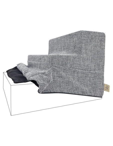 Cubierta de rampa para perros Best Pet Supplies 3 escalones gris