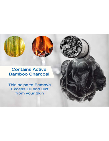 Esponjas de Ducha XXL 90g Tilcare - 3 Pack Exfoliantes con Carbón