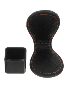 Soporte de Tiza Magnético Kisangel para Billar - Cuero Negro 2