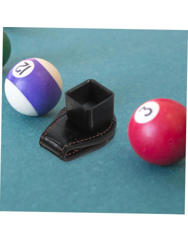 Soporte de Tiza Magnético Kisangel para Billar - Cuero Negro