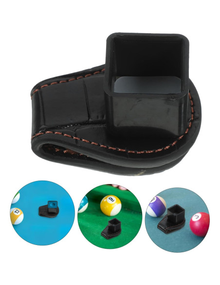 Soporte de Tiza Magnético Kisangel para Billar - Cuero Negro