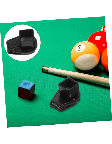 Soporte de Tiza Magnético Kisangel para Billar - Cuero Negro