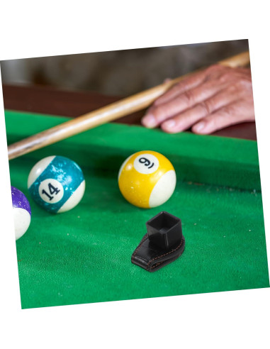 Soporte de Tiza Magnético Kisangel para Billar - Cuero Negro