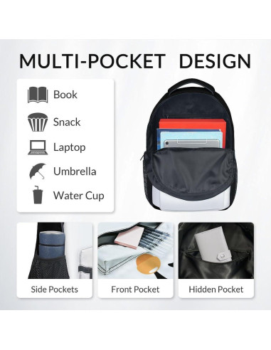 Mochila Escolar UNIKITTY 43 cm para Niños y Niñas - Gran Capacidad