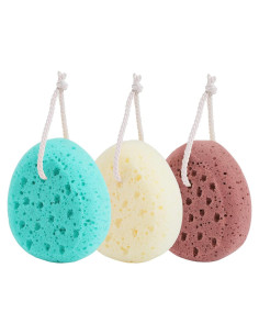 Esponjas de Baño KECUCO 3 Pcs Grande Exfoliación 14.5 cm