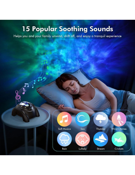 Proyector Galáctico Rossetta con Altavoz Bluetooth y Ruido Blanco