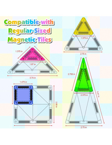 Mini Azulejos Magnéticos Magnetopia 40 Piezas Juguete STEM