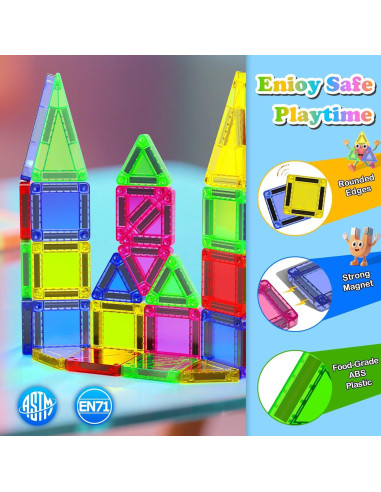 Mini Azulejos Magnéticos Magnetopia 40 Piezas Juguete STEM