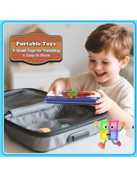 Mini Azulejos Magnéticos Magnetopia 40 Piezas Juguete STEM