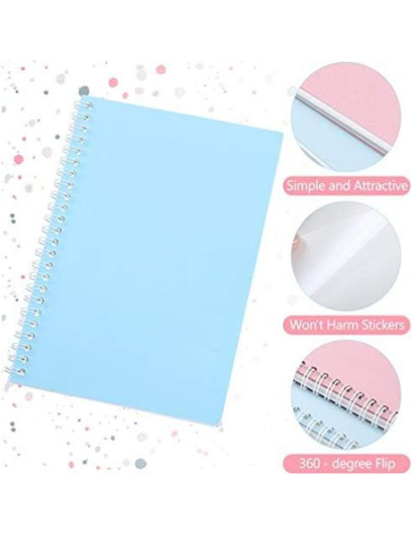 Libro de Pegatinas Reutilizable Zonon A5 2 Pcs con Espátula