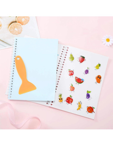 Libro de Pegatinas Reutilizable Zonon A5 2 Pcs con Espátula