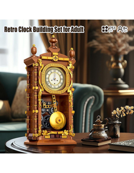 Juego de Bloques Reloj Retro OQMI 751PCS Mecánico Enlazable