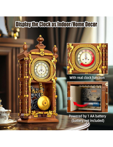 Juego de Bloques Reloj Retro OQMI 751PCS Mecánico Enlazable