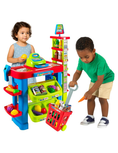 Juego de Supermercado OLEOCA con Carrito y Caja Registradora