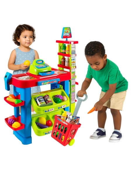 Juego de Supermercado OLEOCA con Carrito y Caja Registradora