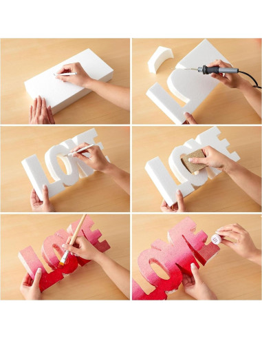 Bloques de Espuma Juvale - 30.5 x 10.2 x 5.1 cm, Juego de 6 para Manualidades